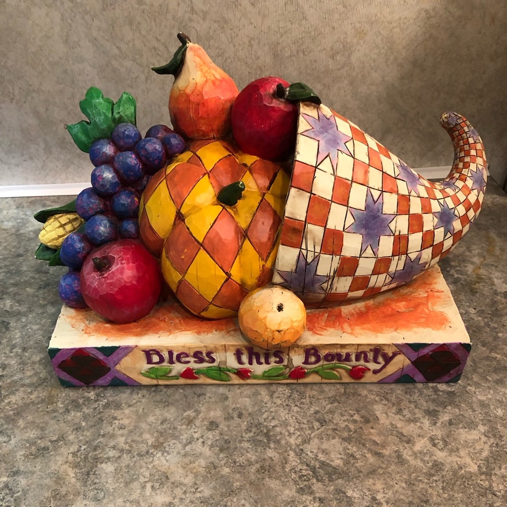 Jim Shore Heartwood Creek “Bless this Bounty” Cornucopia Vintage 2024 GUC